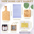 Everythingifts Home Sweet Home housewarming gift basket with engraved cutting board and cozy throw