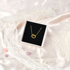 Everythingifts Golden Hour jewelry gift set with knotted necklace, jewelry case, teddy bear towel, glass tumbler, and satin scrunchie