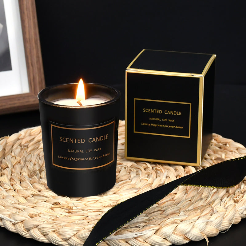 Everythingifts Midnight Comfort men's relaxation gift set with coffee tumbler, scented candles, and cozy throw